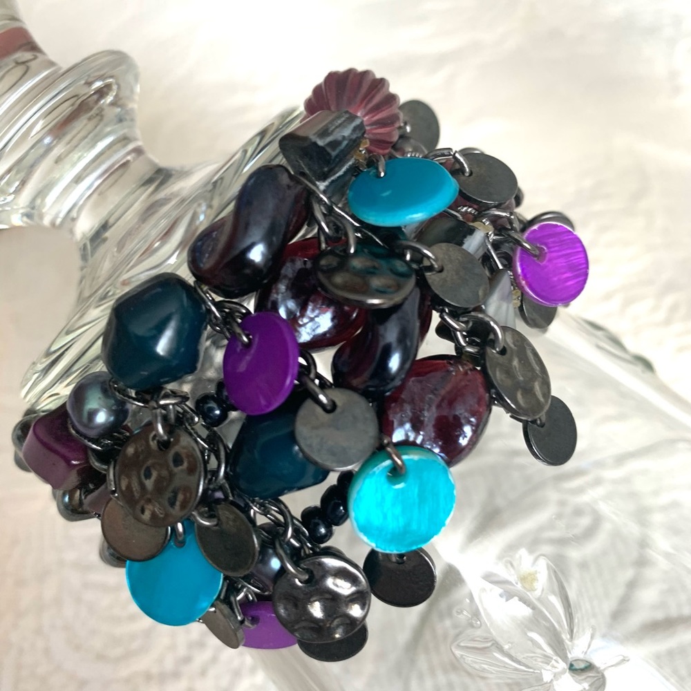 Women’s Hematite Abalone Shell Statement Bracelet… - image 5